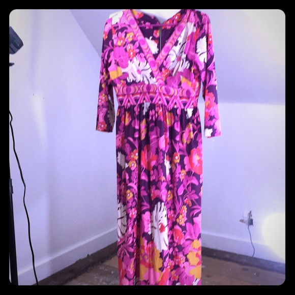 Vintage 60’s Groovy Boho Maxi Dress - Picture 2 of 5